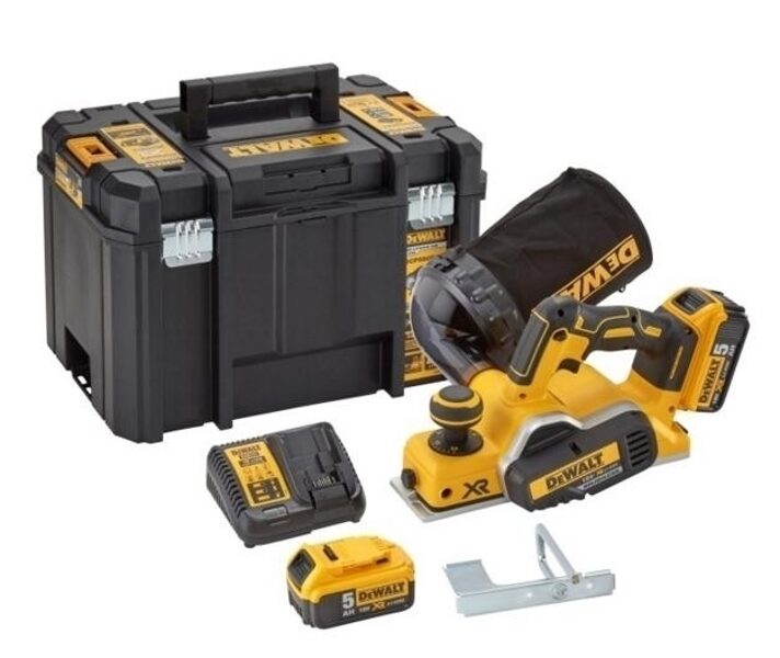 DEWALT Аккумуляторный рубанок 18 В 2 x 5,0 Ач XR БЕСЩЕТОЧНЫЙ ЛИТИЙ-ИОННЫЙ DCP580P2-QW