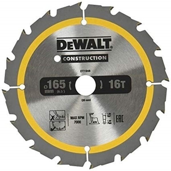 ЦИРКУЛЯРНАЯ ПИЛА DEWALT.165x20mmx24z DT1949-QZ