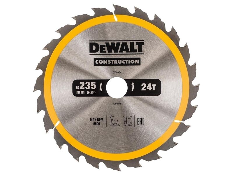 ЦИРКУЛЯРНАЯ ПИЛА DEWALT.235x30mmx24z DT1954-QZ