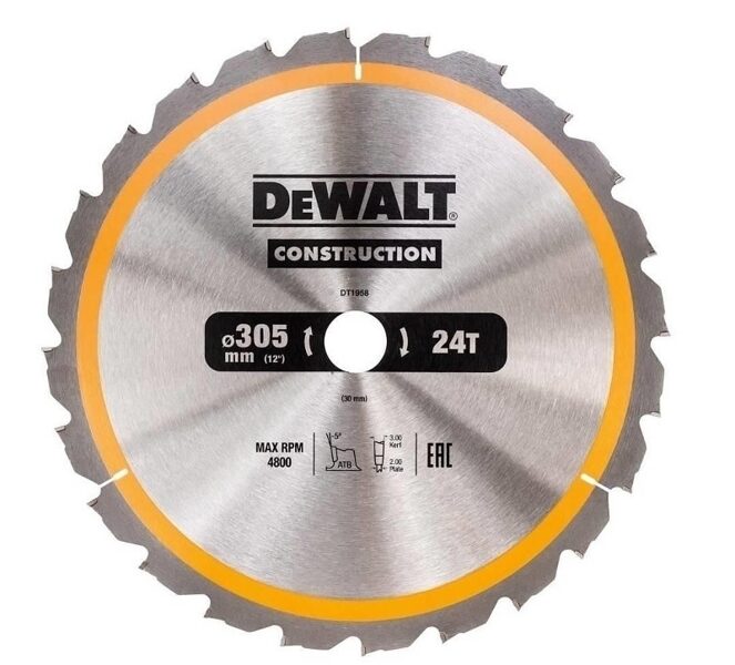 ЦИРКУЛЯРНАЯ ПИЛА DEWALT.305x30mmx24z DT1958-QZ