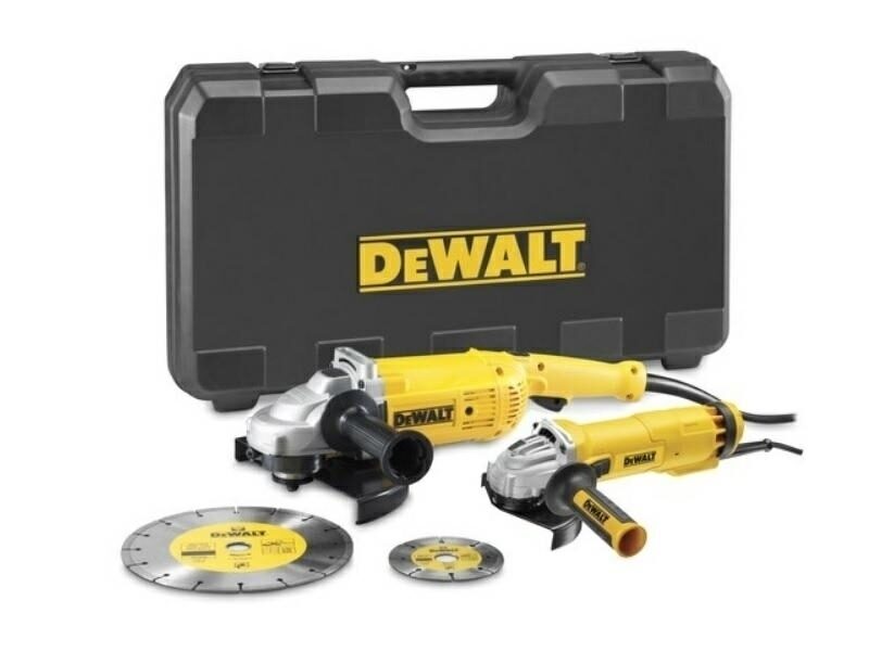 НАБОР УГЛОВЫХ ШЛИФРОВОЧНЫХ МАШИН DEWALT 230+125мм (DWE492+DWE4207) + ДИСКИ DT3711, DT3731 К DWE492SDT-QSОРПУС