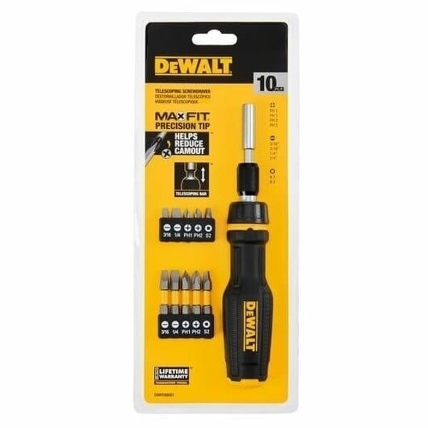 DEWALT ТЕЛЕСКОПИЧЕСКАЯ РУКОЯТКА С БИТАМИ 10 шт. DWHT68001-0