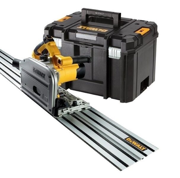ЦИРКУЛЯРНАЯ ПИЛА DEWALT — РЕЗКА 1300 Вт, 165 мм DWS520KTR-QS + РЕЙКА TSTAK 1,5 м