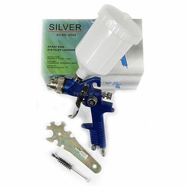 SPRAY GUN WITH SILVER 1.7 UPPER TANK  10504