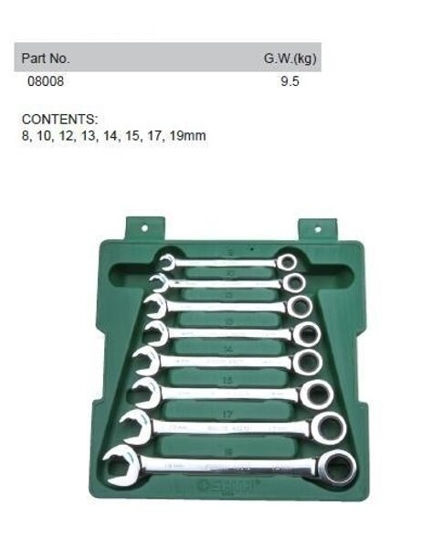 НАБОР КОМБИНИРОВАННЫХ КЛЮЧЕЙ SATA ИЗ 8 ШТ. GL08008