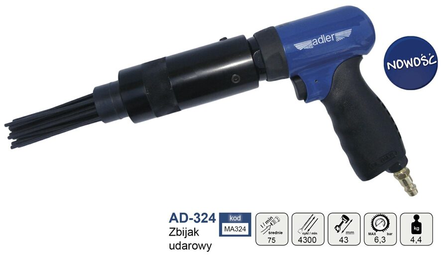 ИГОЛЬЧАТЫЙ ПНЕВМАТИЧЕСКИЙ МОЛОТ ADLER MA324