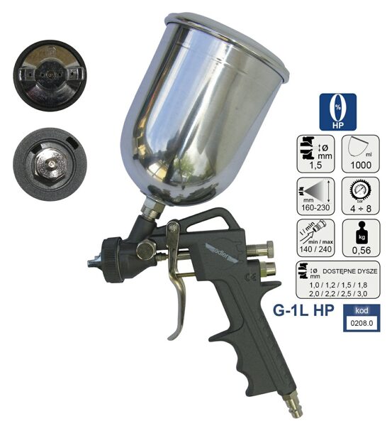 ADLER ПОКРАСОЧНЫЙ ПИСТОЛЕТ HP 1.5mm G-1L 0208.0