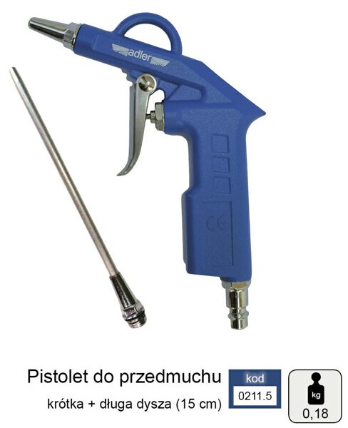 Adler Пистолет обдувочный 2см + 15см 0211.5