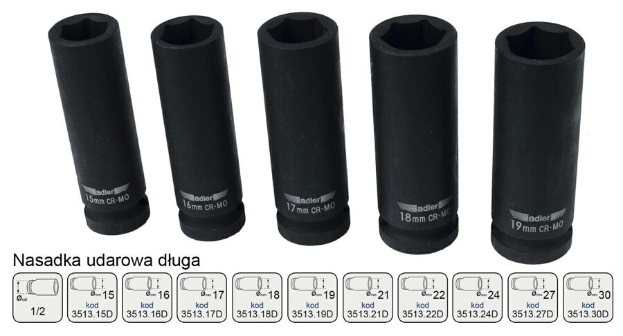 УДАРНАЯ ГОЛОВКА ADLER 1/2 "24 мм 3513.24D