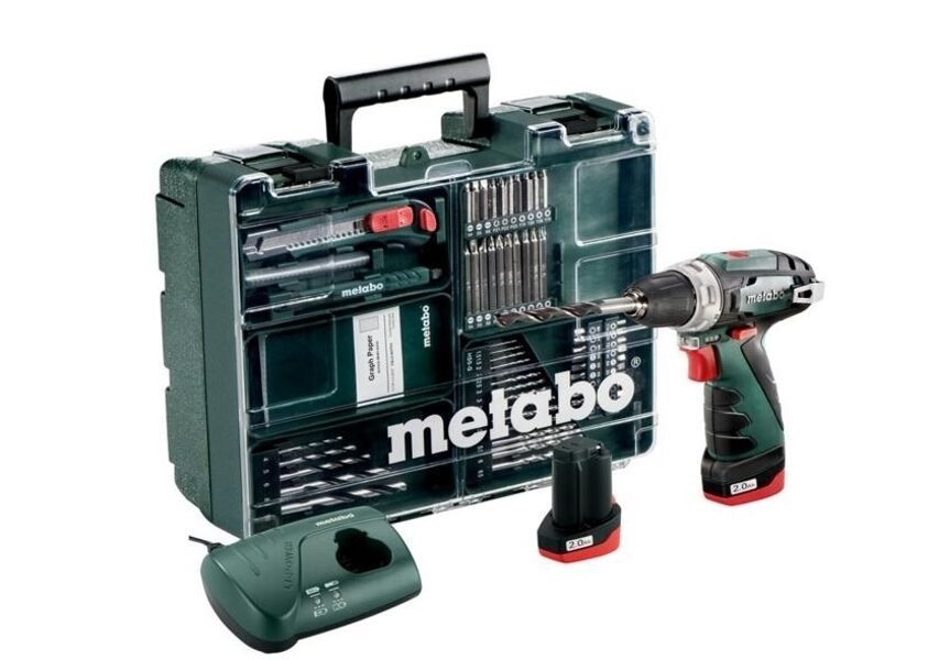 METABO DRILL / DRIVER 10,8 В 34 / 17 Нм 2x2,0 Ач LI-ION + 63 шт. КОМПЛЕКТ ОБОРУДОВАНИЯ POWERMAXX BS MET600080880