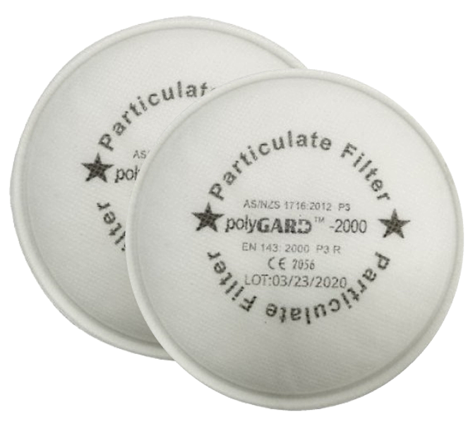 Пылевой фильтр POLYGARD FFP3 с активированным углем, EN143: 2000 AG P3 R, пара AS/NZS 1716:2012 P3 OS-2000AC