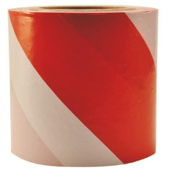 ЛЕНТА ПРЕДУПРЕЖДАЮЩАЯ 100м x 80мм БЕЛАЯ - КРАСНАЯ OS10080 5907796922682