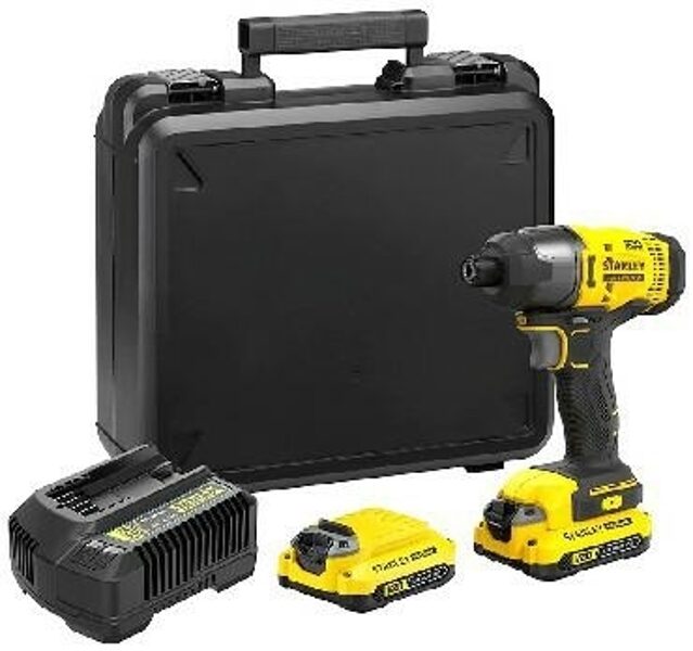 Ударная шуруповерт Stanley SFMCF800C2K-QW; 18 В; Аккумулятор 2x1,5 Ач.