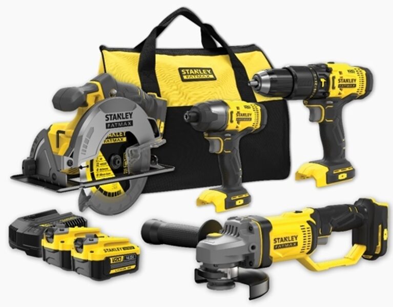 Stanley Набор из 4 Аккумуляторные инструменты V20 2x4.0Ah СУМКА SFMCK469M2-QW 5054905285722