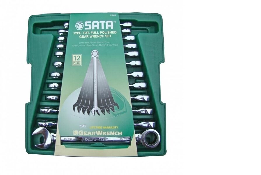 НАБОР КОМБИНИРОВАННЫХ КЛЮЧЕЙ С ТРЕЩОТКОЙ SATA, 12 шт. ST09040-2