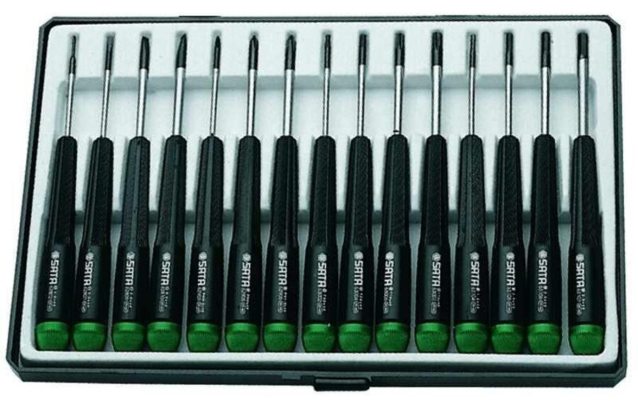 НАБОР ОТВЕРТОК SATA PRECISION 15эл. ПЛОСКАЯ, PHILIPS, TORX, ШЕСТИГРАННАЯ ST09317SJ