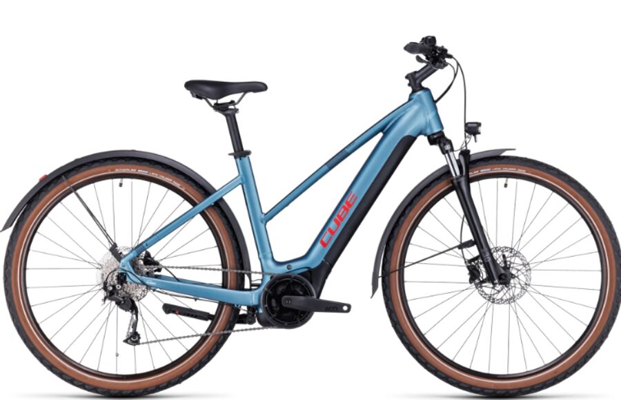 Электрический велосипед Cube Nuride Hybrid Performance 500 Allroad Easy Entry metalblue'n'red 2023-50 cm / S 632661 - Easy Entry 50 cm - S