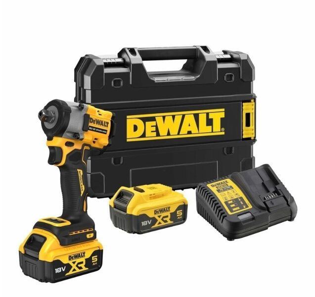 DEWALT. УДАРНЫЙ КЛЮЧ 1/2" 18 В 406 Нм 2x5,0 Ач TSTAK с трещоткой DCF922P2T-QW