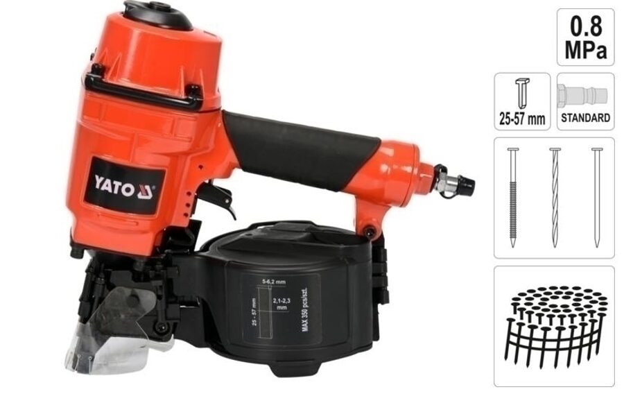 YATO Пневматический пистолет для гвоздей 25-57 мм YT-09212