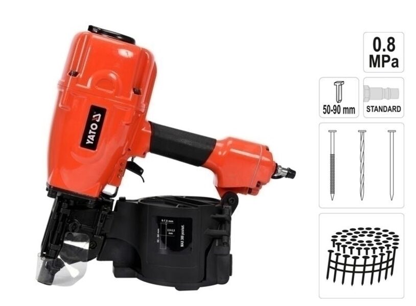 Пневматический пистолет для гвоздей Yato 50-90 мм YT-09214