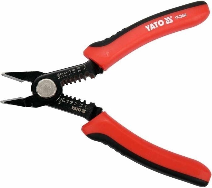 Боковые кусачки/съемник изоляции проводов 140 мм YT-22640 5906083075551
