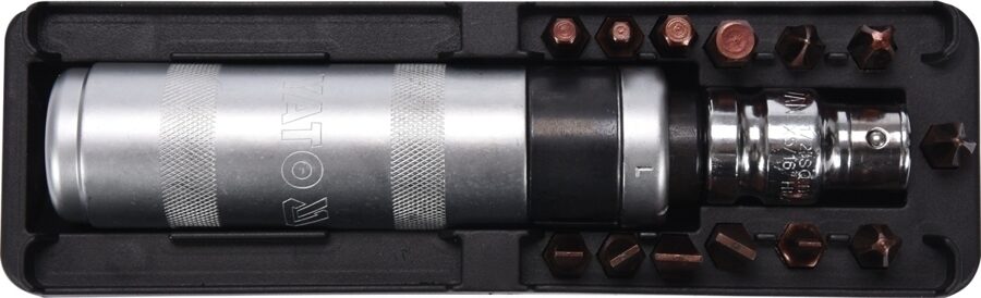 Ударная отвертка длиной 160 мм с 13 чернеными наконечниками YATO YT-28015 5906083011542