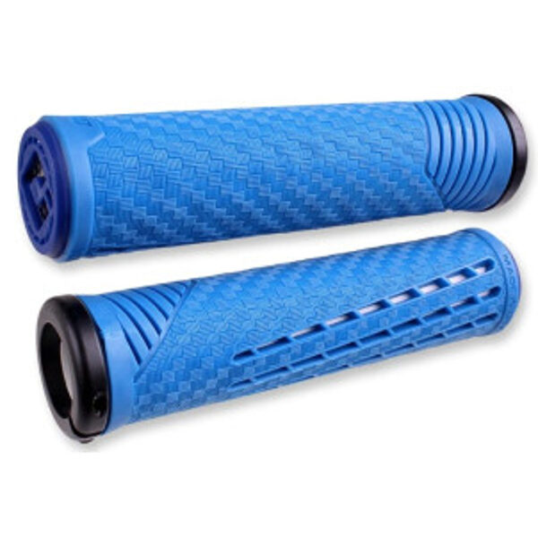 Ручки руля ODI CF v2.1 Lock-On 135mm Blue/White GRIP389