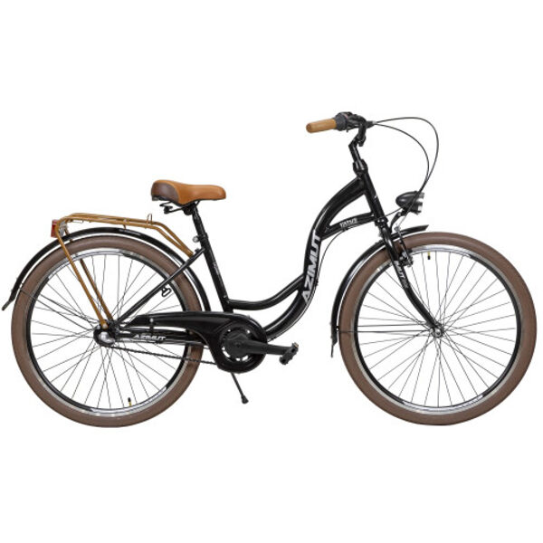 Велосипед AZIMUT Vintage 26" 3-speed 2023 black-cream AZI21038