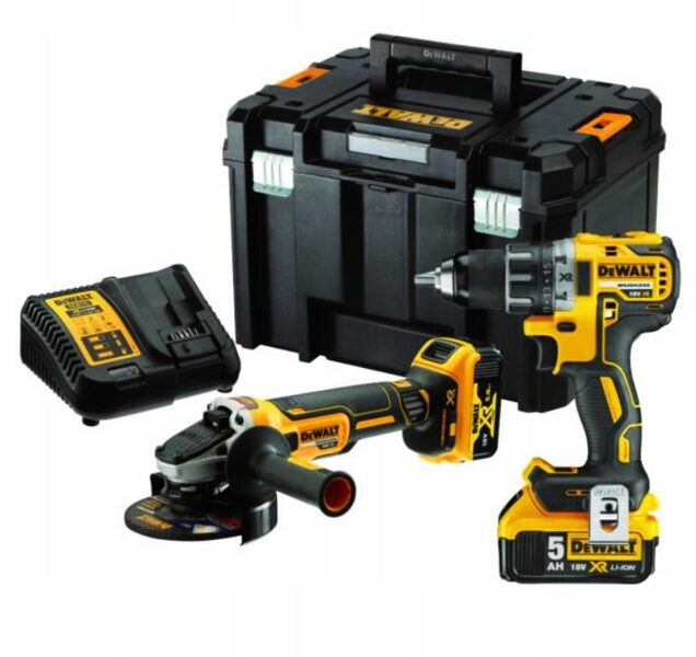 Instrumentu komplekts DeWalt DCK2020P2T-QW (DCG405 + DCD791) 18 V; 2x5,0 Ah akum. 5035048734285