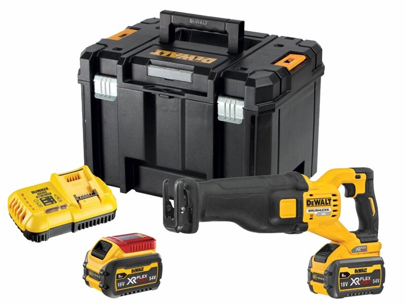 DEWALT Сабельная пила FlexVolt DCS389T2-QW 54 В; Аккумулятор 2x6,0 Ач.