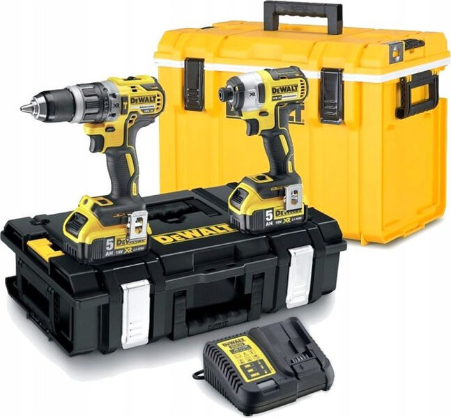 КОМПЛЕКТ DEWALT.COMBO 18 В DCD796+DCF887 2x5,0 Ач ПРОЧНАЯ СИСТЕМА+ ХОЛОДИЛЬНИК DCK266P2C-XK